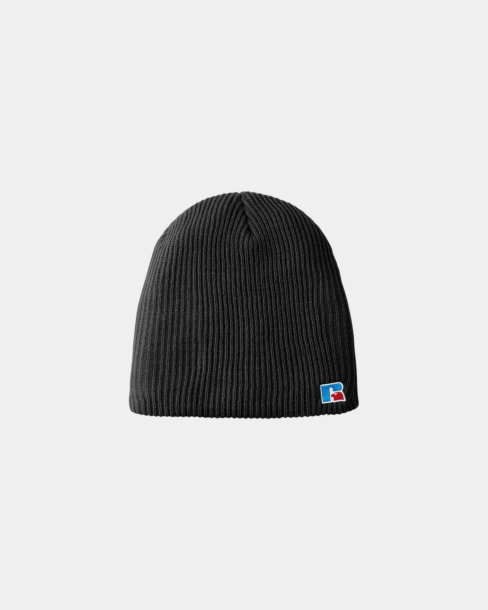 Custom acrylic knit beanie Russell Athletic Core R Patch - Black