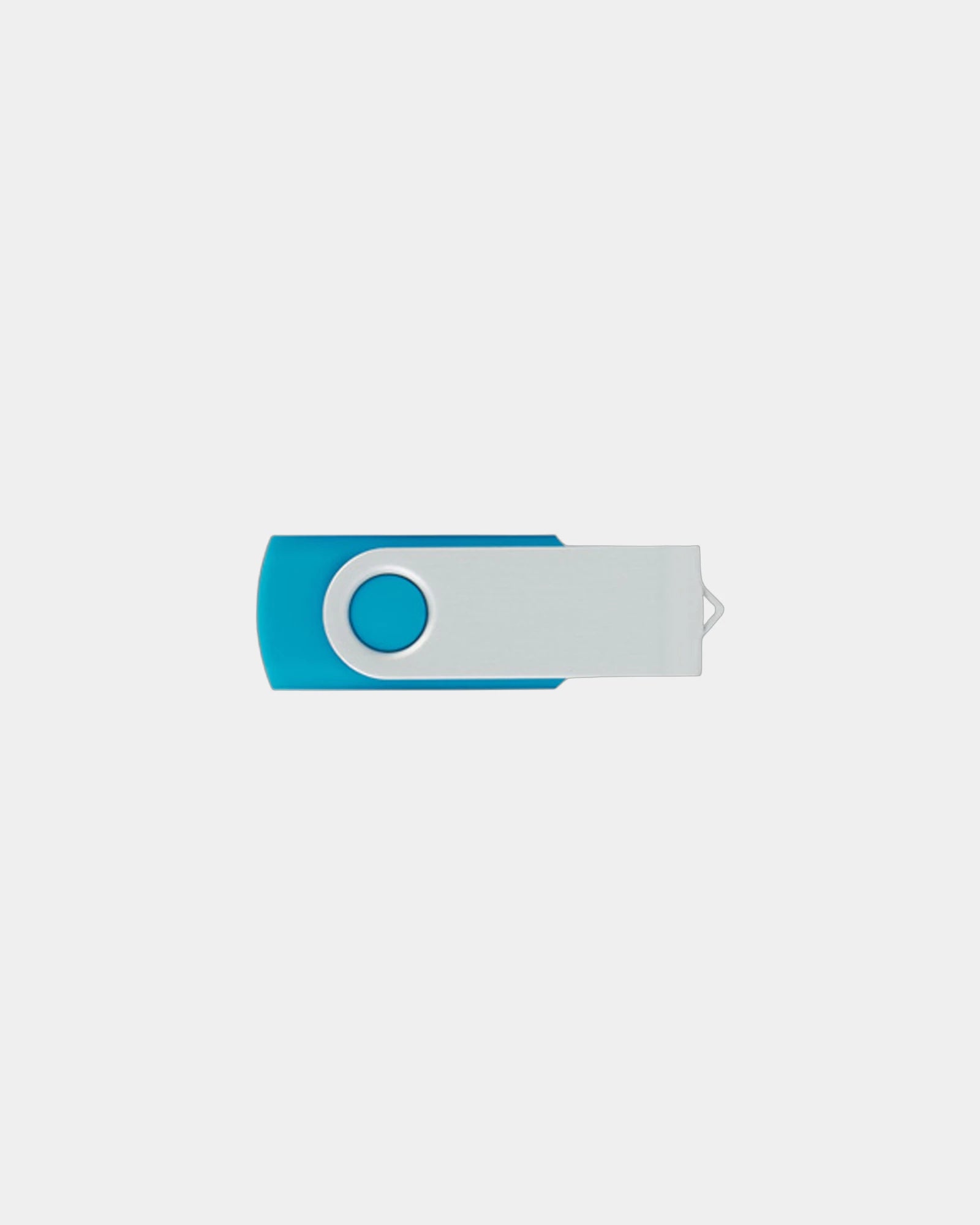 Custom metal swivel USB flash drive with logo - Light Blue