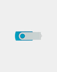 Custom metal swivel USB flash drive with logo - Light Blue