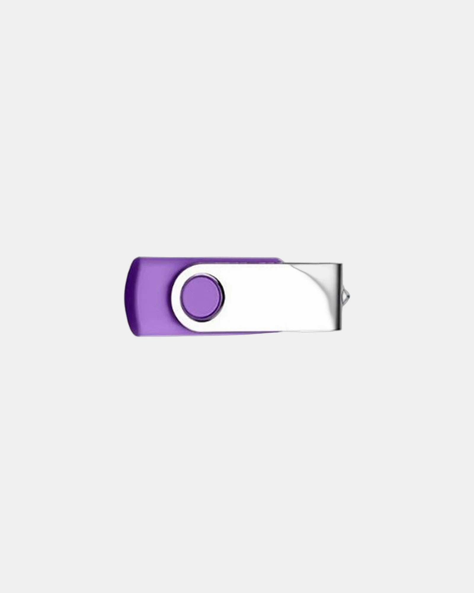 Custom metal swivel USB flash drive with logo - Purple 268C