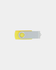 Custom metal swivel USB flash drive with logo - Yellow C