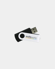 Custom metal swivel USB flash drive with logo - Black