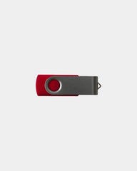 Custom metal swivel USB flash drive with logo - Red 201C