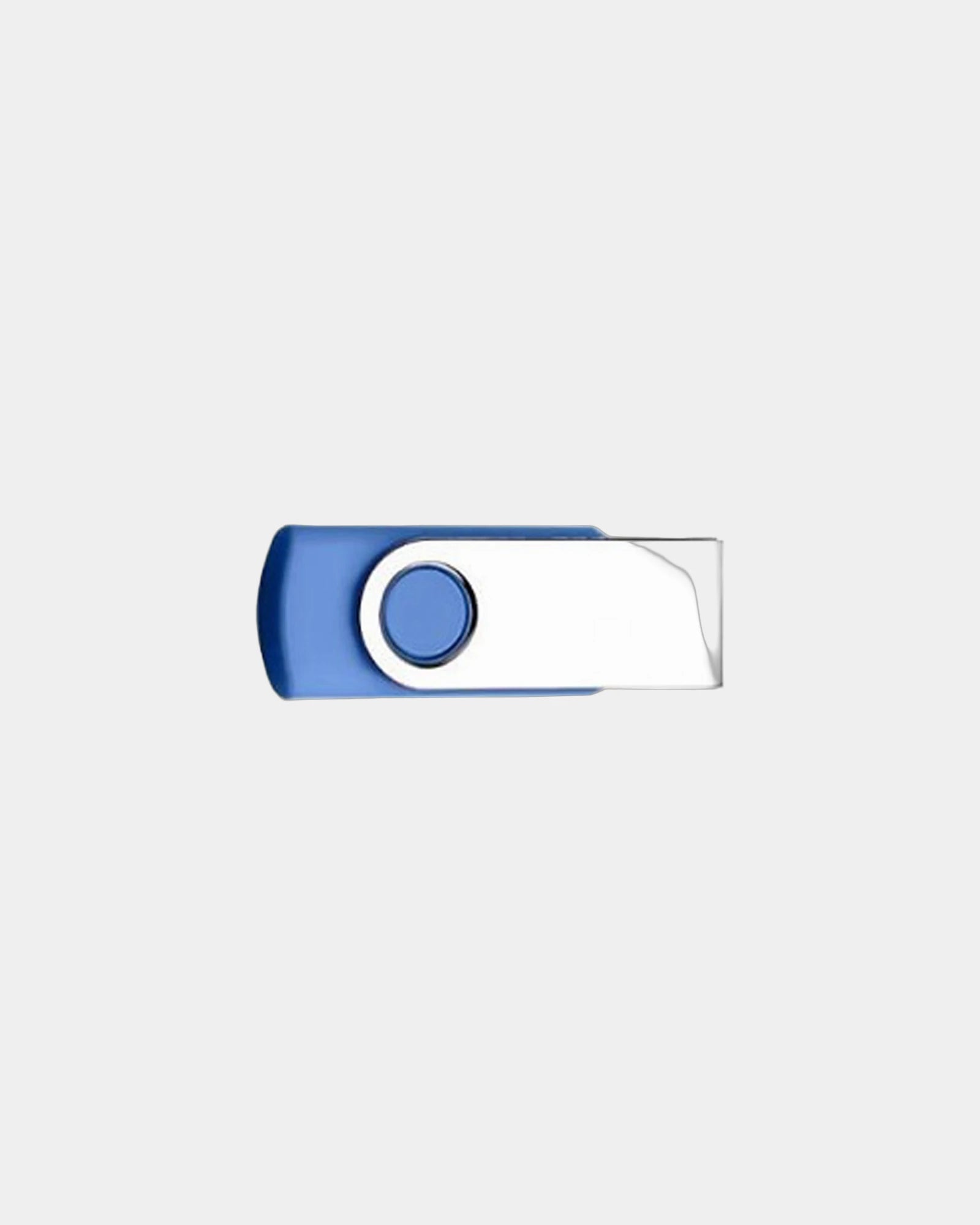 Custom metal swivel USB flash drive with logo - Blue 300C