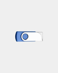 Custom metal swivel USB flash drive with logo - Blue 300C