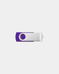 Custom metal swivel USB flash drive with logo - Violet 268C