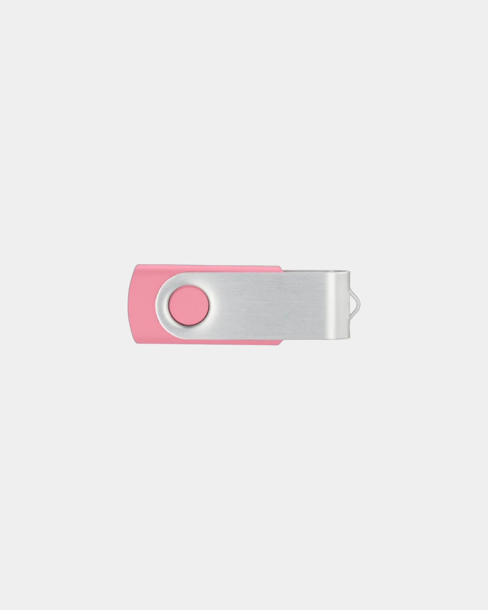 Custom metal swivel USB flash drive with logo - Pink 230C