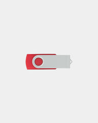 Custom metal swivel USB flash drive with logo - Red 485C