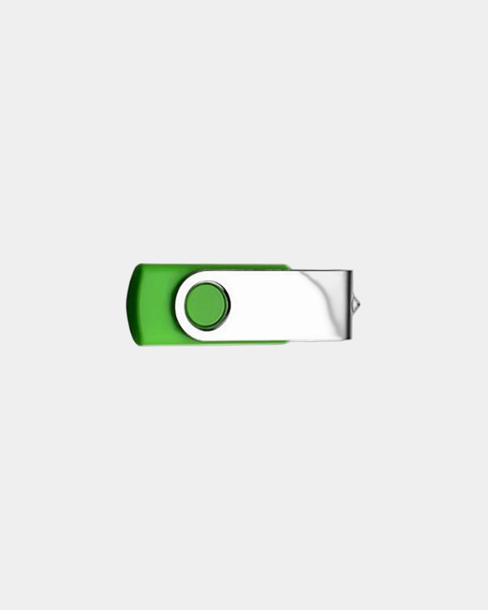 Custom metal swivel USB flash drive with logo - Green 348C