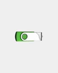 Custom metal swivel USB flash drive with logo - Green 348C
