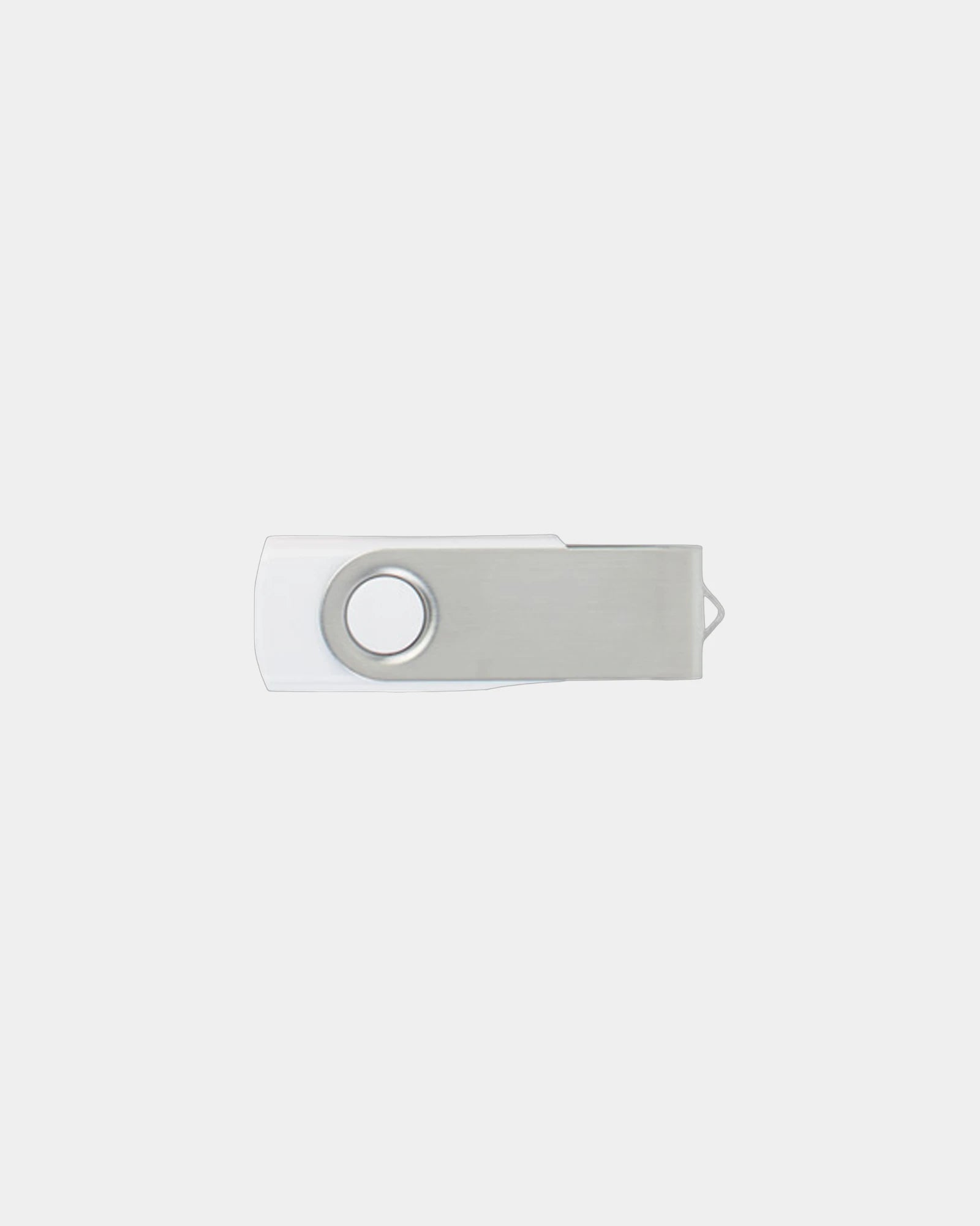 Custom metal swivel USB flash drive with logo - White