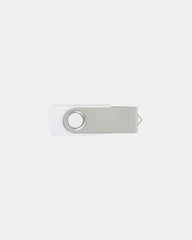 Custom metal swivel USB flash drive with logo - White