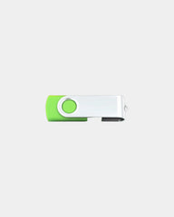 Custom metal swivel USB flash drive with logo - Green 368C