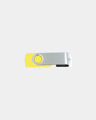 Custom metal swivel USB flash drive with logo - Yellow 012C