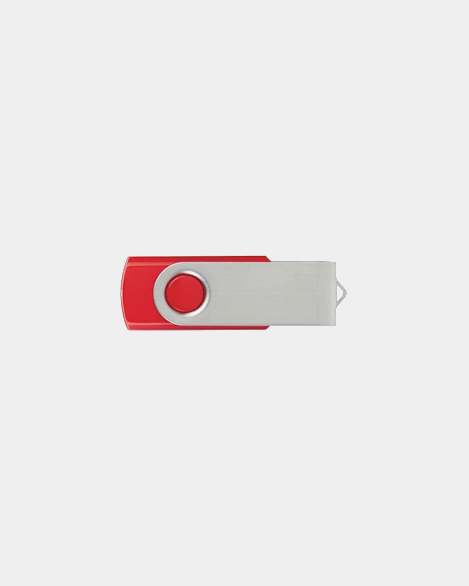 Custom metal swivel USB flash drive with logo - Red 185C