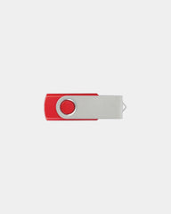 Custom metal swivel USB flash drive with logo - Red 185C