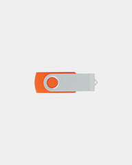 Custom metal swivel USB flash drive with logo - Orange 151C