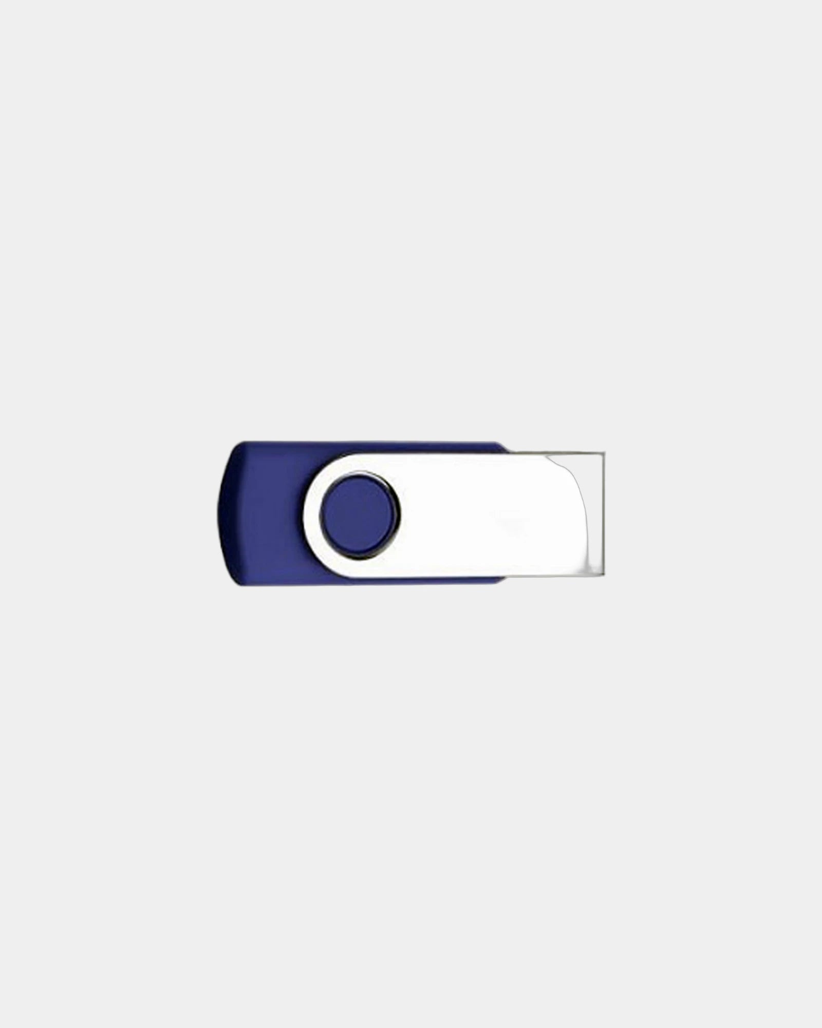 Custom metal swivel USB flash drive with logo - Navy Blue