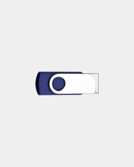 Custom metal swivel USB flash drive with logo - Navy Blue