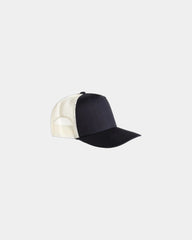Custom mesh trucker cap with UPF 50+ protection - Navy/Ecru