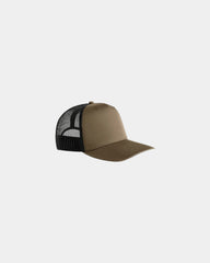 Custom mesh trucker cap with UPF 50+ protection - Walnut/Black