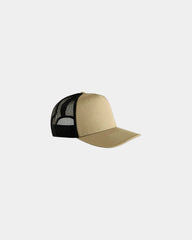 Custom mesh trucker cap with UPF 50+ protection - Khaki/Black