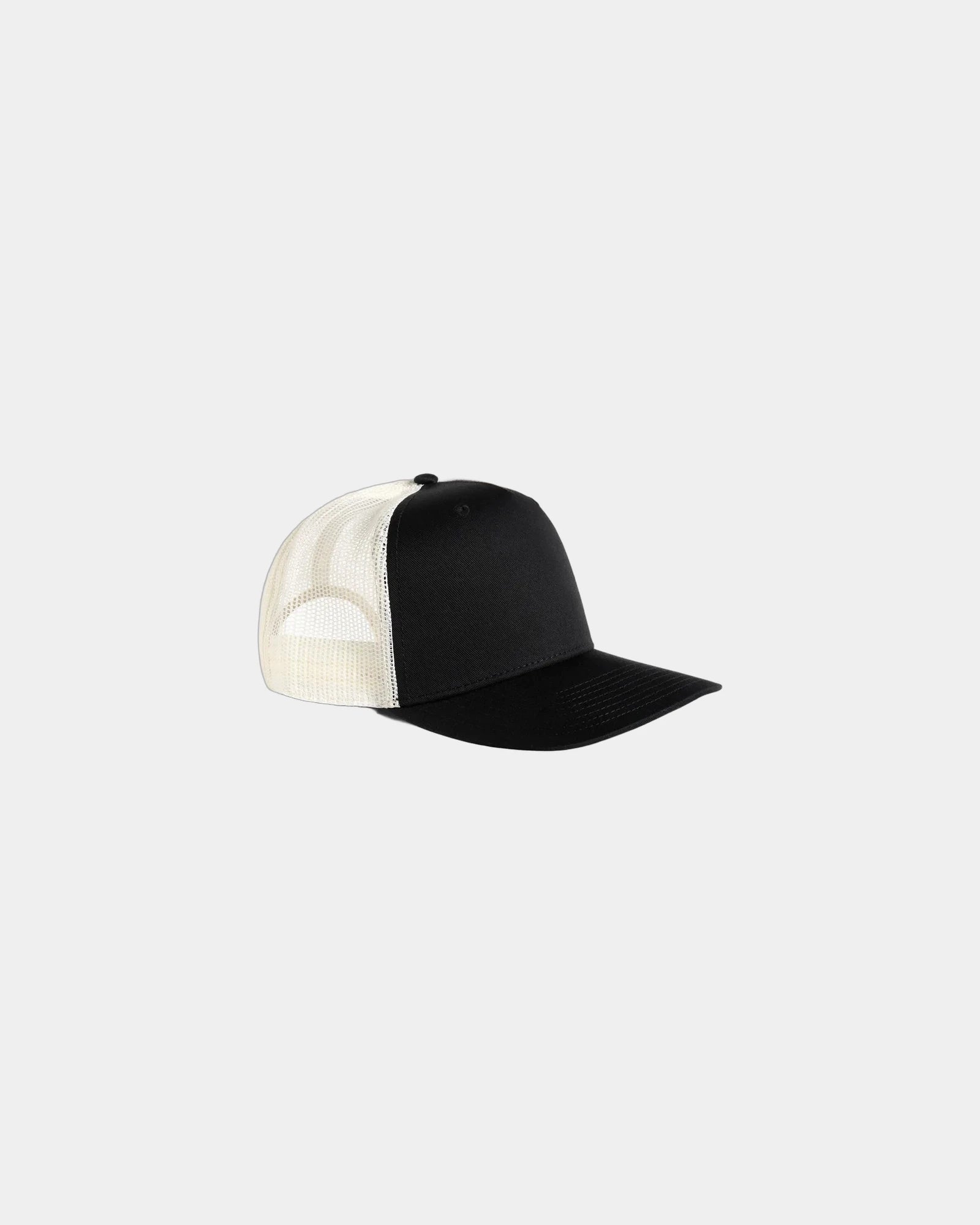 Custom mesh trucker cap with UPF 50+ protection - Black/Ecru
