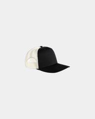 Custom mesh trucker cap with UPF 50+ protection - Black/Ecru