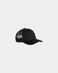 Custom recycled mesh mid-profile trucker cap UPF 50+ - Black