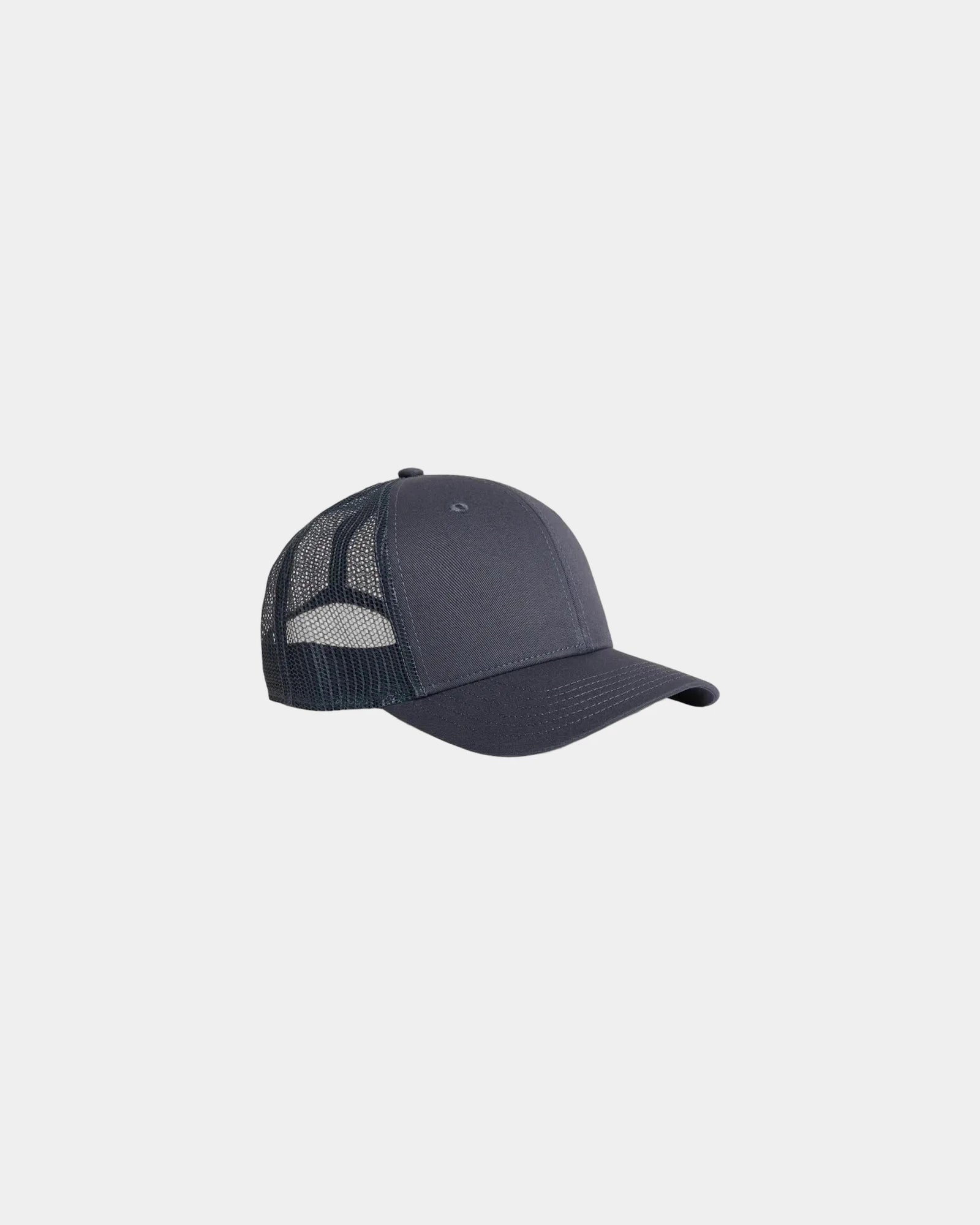 Custom recycled mesh mid-profile trucker cap UPF 50+ - Petrol Blue