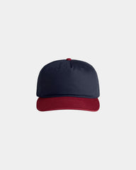Custom two-tone cotton five-panel cap UPF 50+ - Midnight/Cardinal
