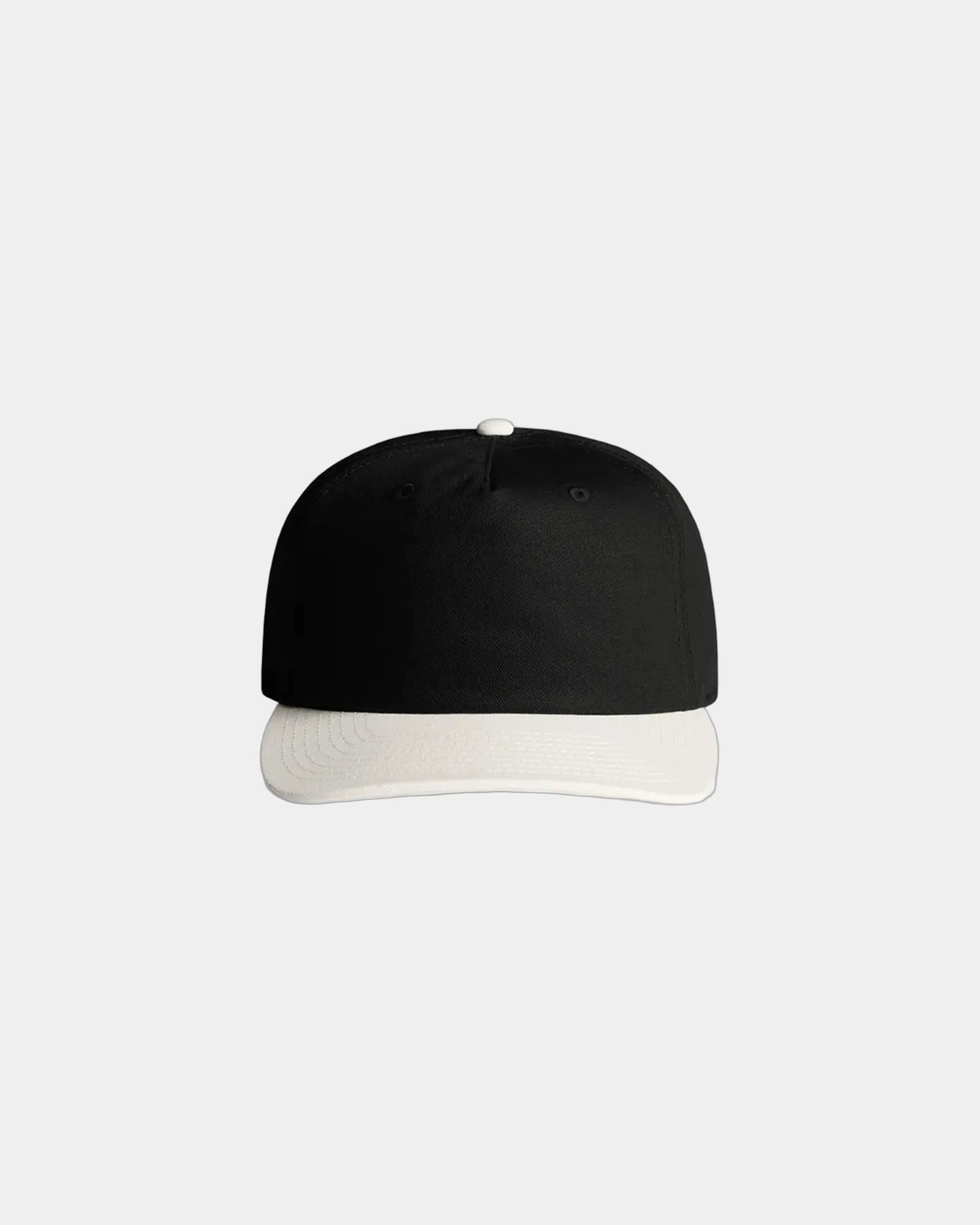 Custom two-tone cotton five-panel cap UPF 50+ - Black/Natural