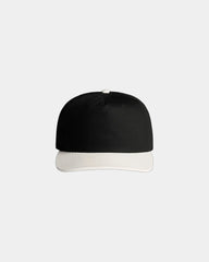 Custom two-tone cotton five-panel cap UPF 50+ - Black/Natural