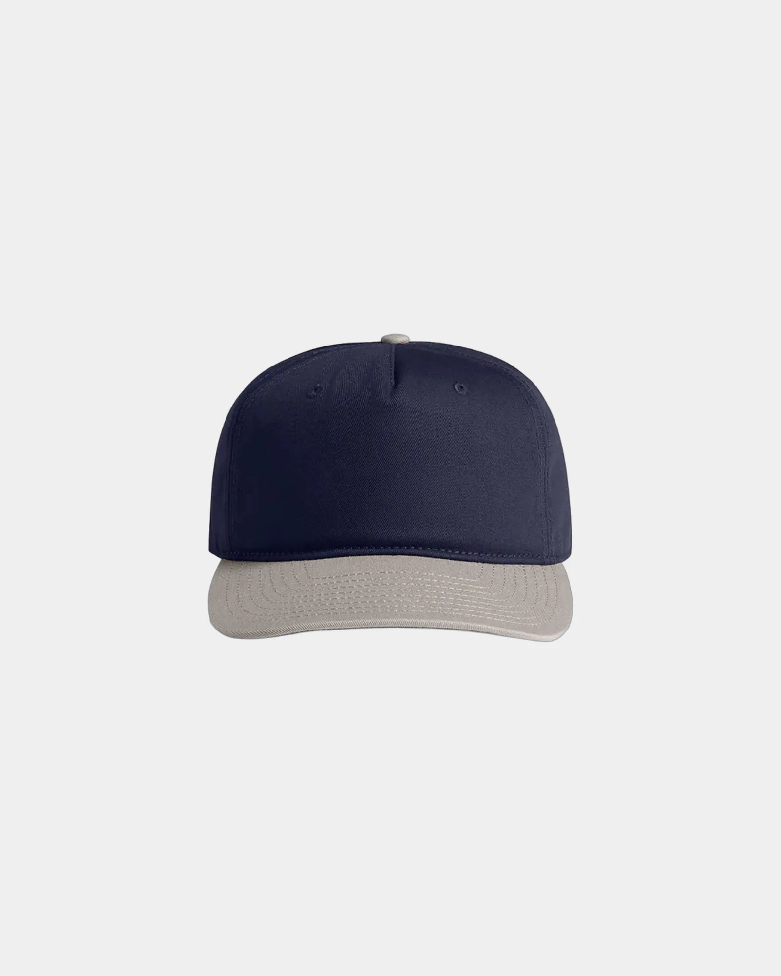Custom two-tone cotton five-panel cap UPF 50+ - Midnight/Light Grey