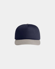 Custom two-tone cotton five-panel cap UPF 50+ - Midnight/Light Grey