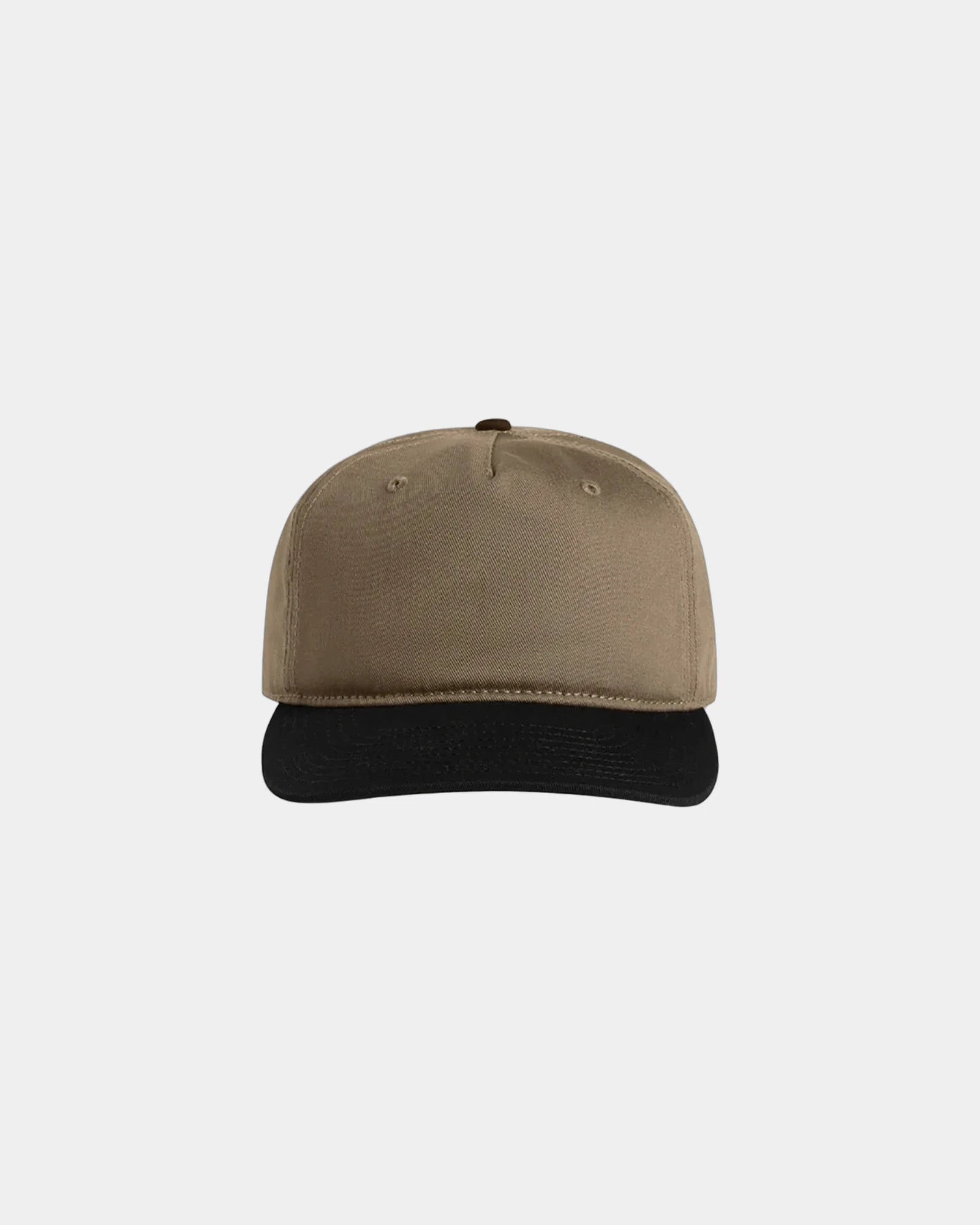 Custom two-tone cotton five-panel cap UPF 50+ - Walnut/Black