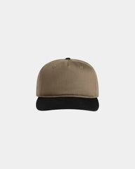 Custom two-tone cotton five-panel cap UPF 50+ - Walnut/Black