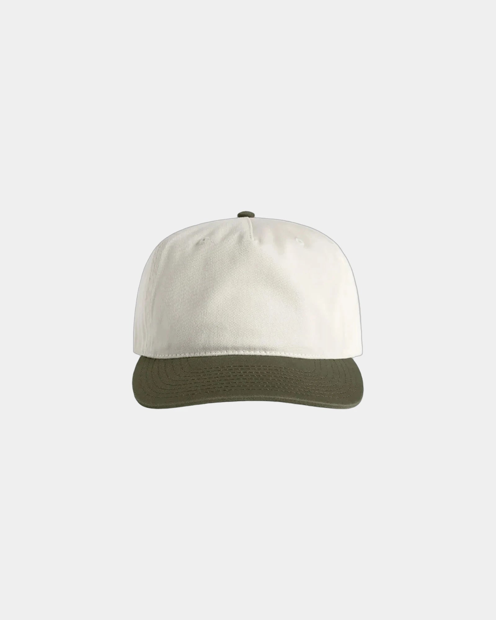 Custom two-tone cotton five-panel cap UPF 50+ - Natural/Army