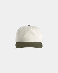 Custom two-tone cotton five-panel cap UPF 50+ - Natural/Army