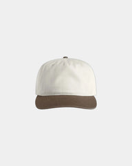 Custom two-tone cotton five-panel cap UPF 50+ - Natural/Walnut