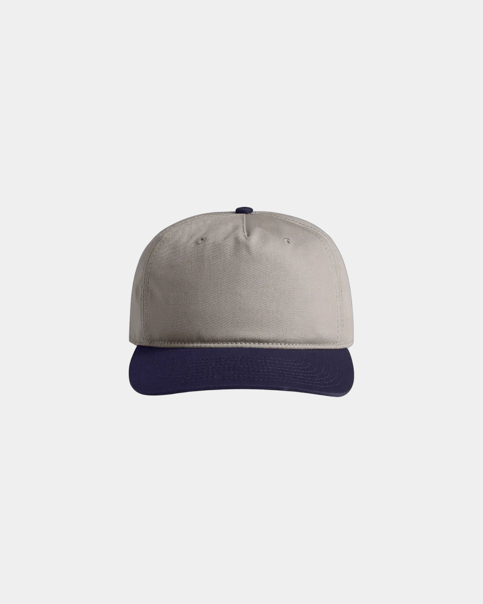 Custom two-tone cotton five-panel cap UPF 50+ - Light Grey/Midnight