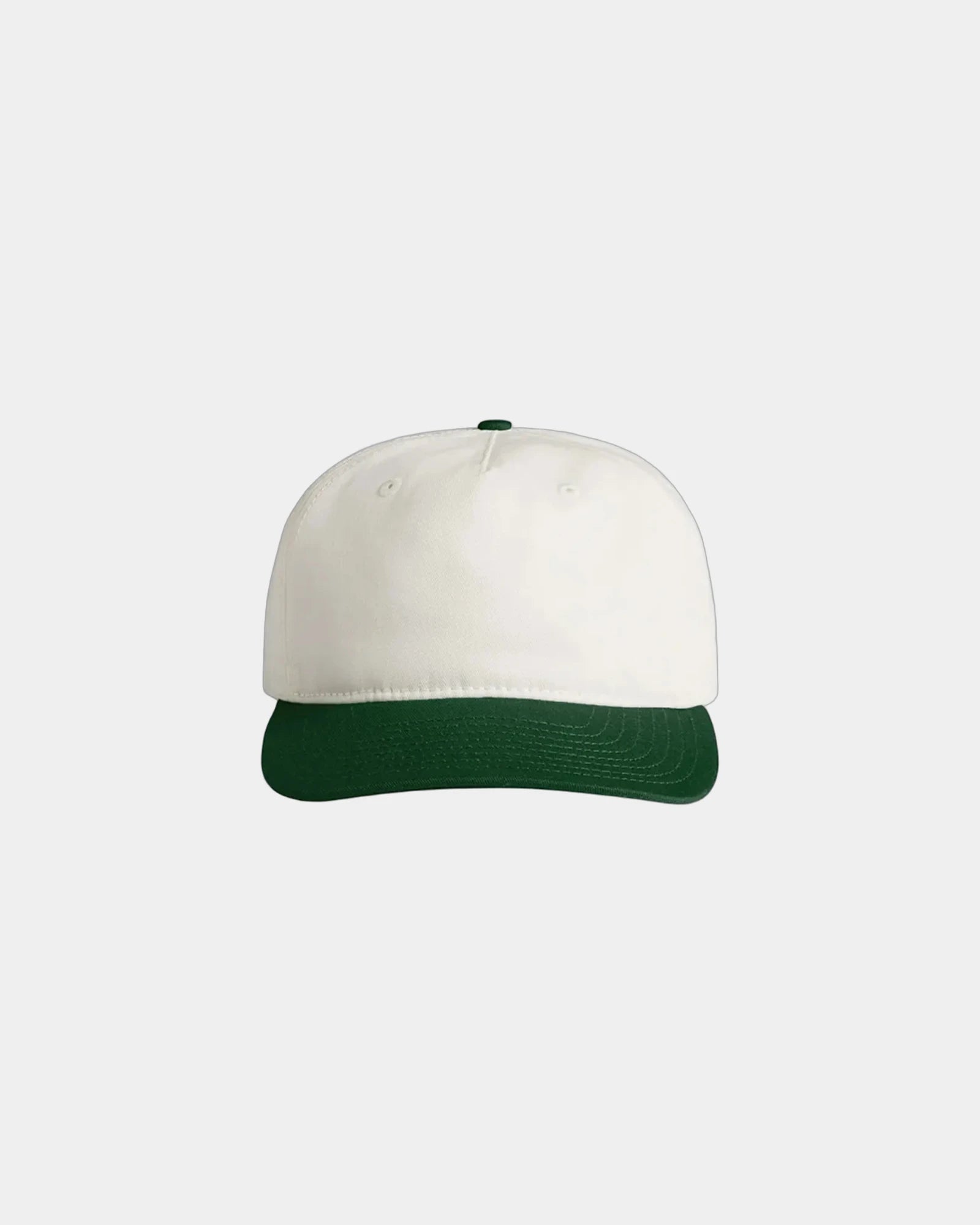 Custom two-tone cotton five-panel cap UPF 50+ - Natural/Forest