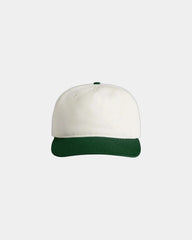 Custom two-tone cotton five-panel cap UPF 50+ - Natural/Forest