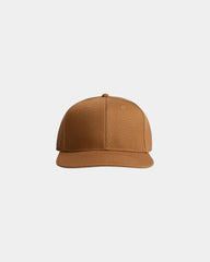 Custom heavyweight canvas snapback cap with UPF 50+ - Camel