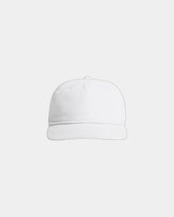 Custom cotton cord five-panel rope cap with UPF 50+ - White/White