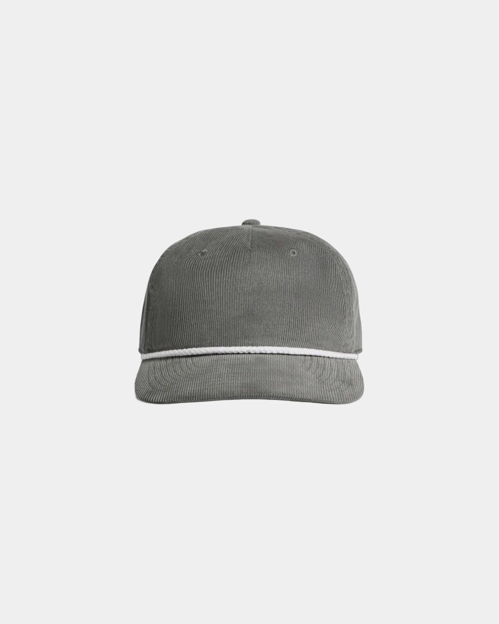 Custom cotton cord five-panel rope cap with UPF 50+ - Shadow/White