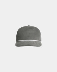 Custom cotton cord five-panel rope cap with UPF 50+ - Shadow/White