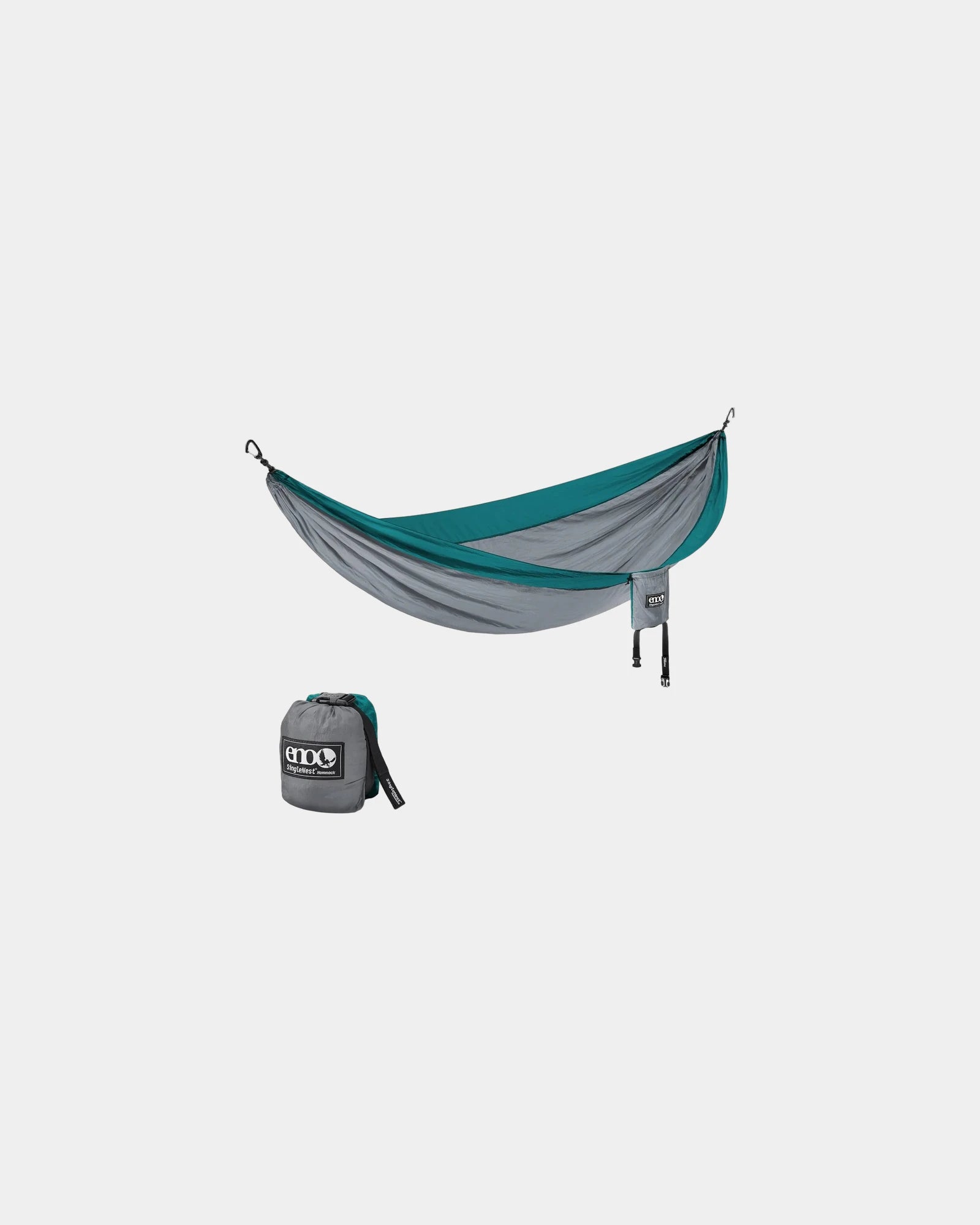 Custom nylon SingleNest hammock for outdoor events - Grey/Seafoam