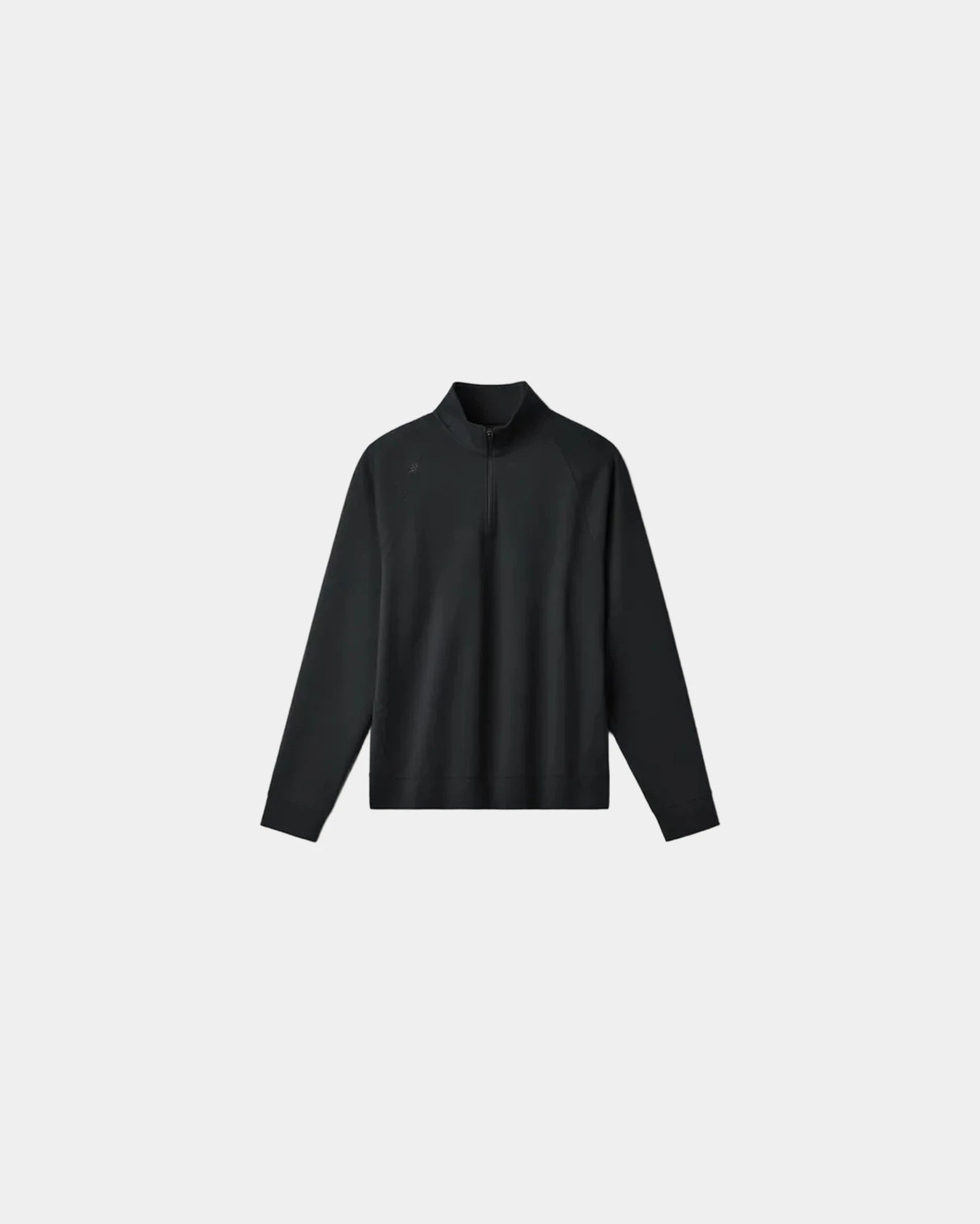 Custom recycled polyester 1/4 zip pullover jacket - Pure Black