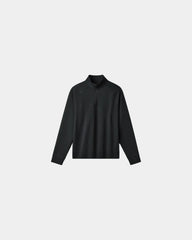 Custom recycled polyester 1/4 zip pullover jacket - Pure Black
